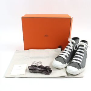 HERMES High cut sneakers Main: Nylon Gray white Express mens 42.5 Used | AlmaBagz