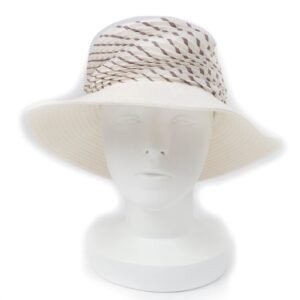 HERMES hat Main: 100% cotton, Part: 100% silk, Lining: 100% linen white Women 57 Used | AlmaBagz