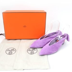 HERMES pumps Main: Suede leather purple Eva Women 37 Used | AlmaBagz