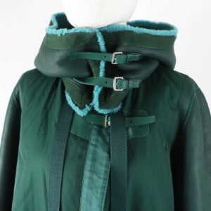 HERMES Mouton coat Main: Sheepskin, Part: 70% Nylon, Part: 30% Cotton, Part: 100% Cotton, Part: 65% Cotton green Women 34 Used | AlmaBagz