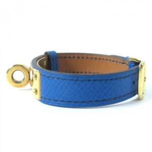 HERMES bracelet leather blue | AlmaBagz