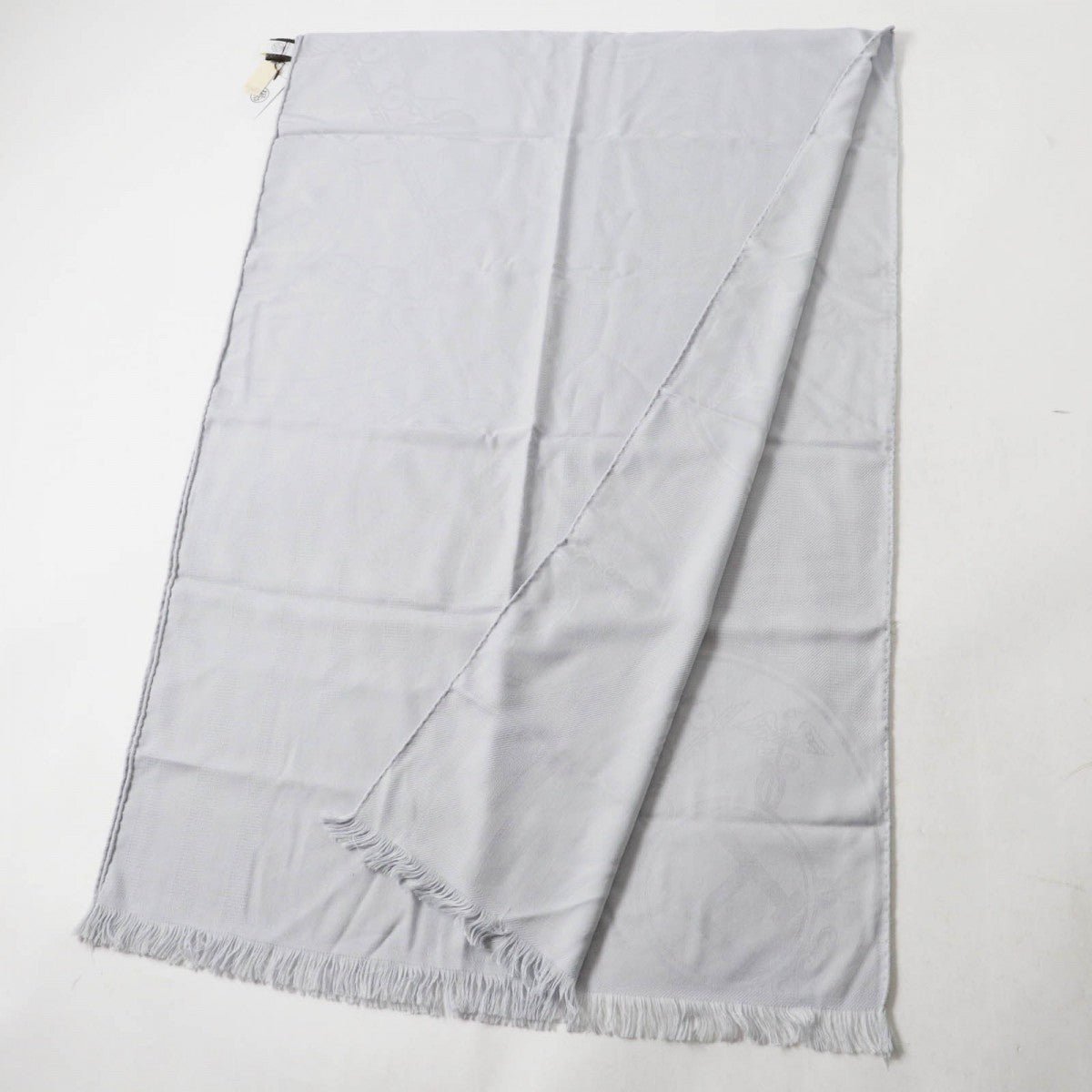HERMES Scarf H262494S cashmere Light gray New Libris | AlmaBagz