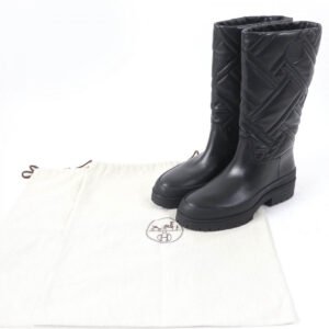 HERMES Knee-high boots 222048Z Main: Leather black Fuji Women 38.5 Used | AlmaBagz