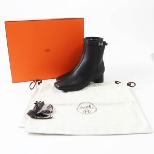 HERMES short boots Main: Leather black Oh Mage Women 36 Used | AlmaBagz