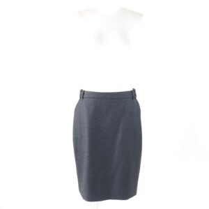 HERMES Tight Skirt Outer: 95% wool, Outer: 5% cashmere, Lining: 100% silk Charcoal gray Women 42 Used | AlmaBagz