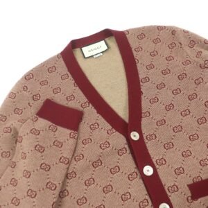 GUCCI sweater 572631 Main: 78% wool, Main: 22% cotton, Part: 94% cotton, Part: 5% nylon, Part: 1% polyurethane Bordeaux mens S Used | AlmaBagz
