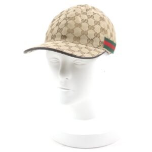 GUCCI cap 200035 Outer material: 68% polyester, Outer material: 16% nylon, Outer material: 16% cotton, Part: 50% cotton, Part: 50% rayon beige mens S Used | AlmaBagz