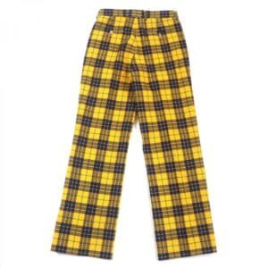 GUCCI slacks 714622 Main: 100% cotton, Lining: 100% rayon, Lining: 100% cotton yellow Straight-Leg Checked Tartan Cotton Pant mens 48 Used | AlmaBagz