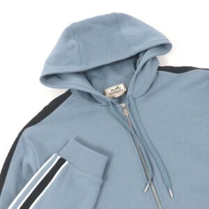 HERMES Hoodie Main: 100% cotton, part: 90% cotton, part: 10% polyurethane, part: 80% nylon, part: 20% polyurethane blue Run H mens L Used | AlmaBagz