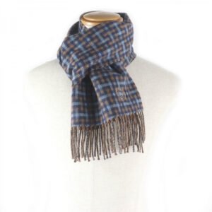 HERMES Scarf cashmere Blue type H ecoce rectoverso | AlmaBagz