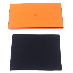 HERMES Scarf 733631T Main: 70% cashmere, Main: 30% silk MARINE ARDOISE Allertour mens Used | AlmaBagz