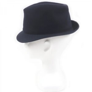 HERMES hat Outer: 100% cashmere, Lining: 35% silk, Lining: 65% rayon, Part: 60% rayon, Part: 40% cotton Navy mens 57 Used | AlmaBagz
