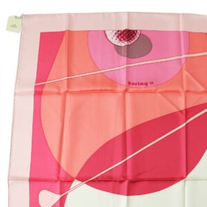 HERMES scarf Main: 100% silk ROSE PALE FRAMBOISE IVOIRE Carre90 SWING 2 Women Used | AlmaBagz