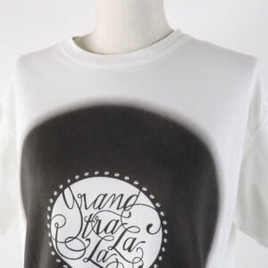 HERMES Short sleeve T-shirt 2E4618DU cotton White black Grand Tralala 38 | AlmaBagz