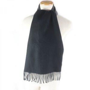 HERMES Scarf H393800T cashmere Black Grey Recto Verso | AlmaBagz