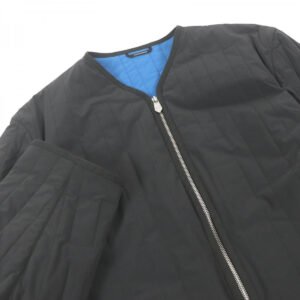 HERMES Jacket Main: 80% nylon, Main: 20% polyurethane, Part: 100% cotton, Filling: 100% polyester Charcoal Blue mens 46 Used | AlmaBagz