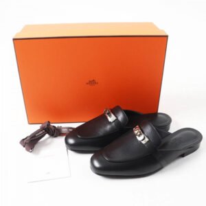HERMES Mule leather black Oz 36 | AlmaBagz