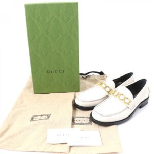 GUCCI loafers 700036 leather Ivory 37 | AlmaBagz