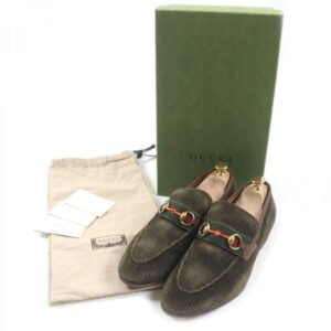 GUCCI loafers 759474 Corduroy Brown 9 | AlmaBagz