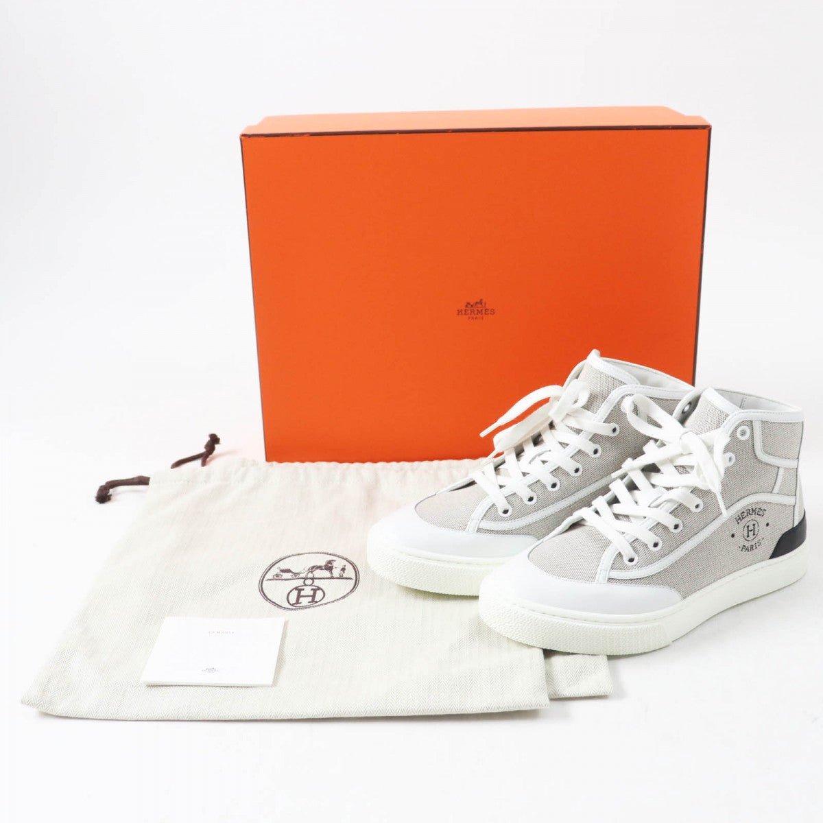 HERMES High cut sneakers 231028Z Tower ash gray GET UP 37.5 | AlmaBagz