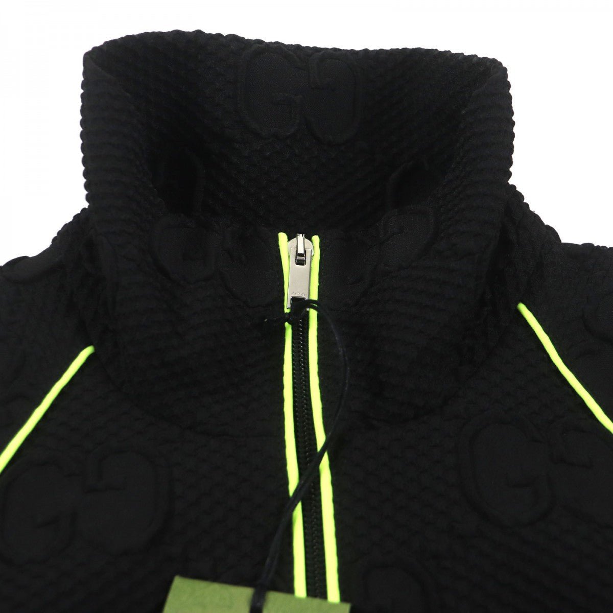 GUCCI Track jacket 724491 polyester Black Lime S | AlmaBagz