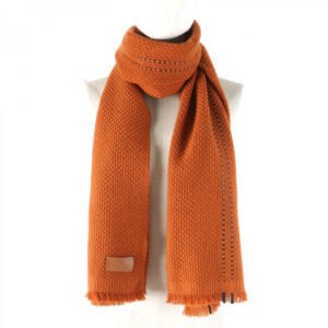 HERMES Scarf cashmere Brown | AlmaBagz