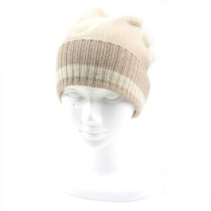 GUCCI Knit cap 765053 cashmere camel white GG Cashmere Jacquard Cap M | AlmaBagz