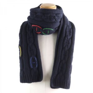HERMES Scarf cashmere Navy type TRI-MAILLON Tri-Maillon | AlmaBagz