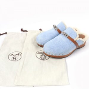 HERMES Sandals denim Indigo Carlotta 37 | AlmaBagz