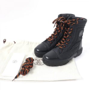 HERMES short boots Parachute Fabric , Leather black fresh 37 | AlmaBagz