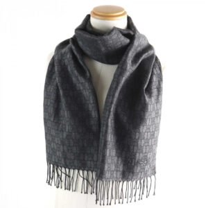 GUCCI Scarf cashmere Gray type All-over pattern | AlmaBagz