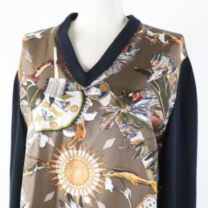 HERMES knit silk Black Brown Multi Margiela period LES DANSES DES INDIENS Indian Dance XL | AlmaBagz