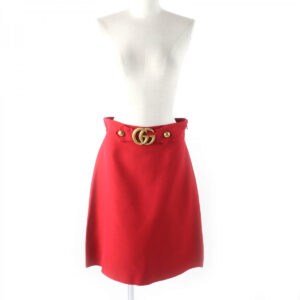 GUCCI Tight Skirt 430572 wool Red 44 | AlmaBagz
