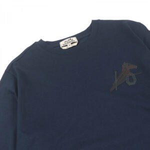 HERMES Short sleeve T-shirt cotton Navy Puzzle Eskettle XS | AlmaBagz