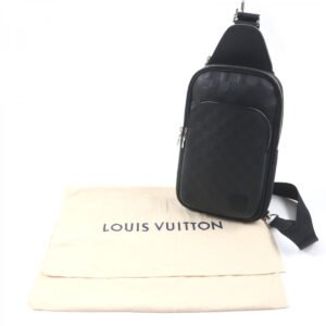 LOUIS VUITTON Sling bag N45303 Damier Anfini Onyx black Damier Anfini Avenue Sling Bag | AlmaBagz