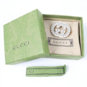 GUCCI Valletta Resin, Rhinestone, Metal Ivory With rhinestone Interlocking G | AlmaBagz