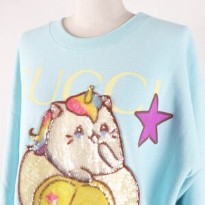 GUCCI sweat 617964 cotton light blue multi S | AlmaBagz