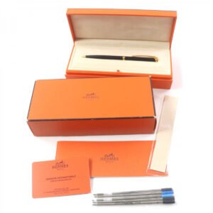 HERMES Ballpoint pen Main：Gold Plated black Allegro | AlmaBagz