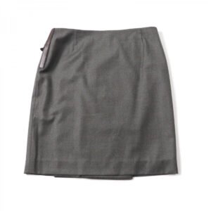 HERMES Wrap skirt wool Brown 42 | AlmaBagz