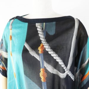 HERMES poncho cotton Green Black type clic clac click crack 34 | AlmaBagz