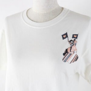 HERMES Short sleeve T-shirt 2E4602DU cotton white FAUBOURG RAINBOW Faubourg Rainbow Cartouche Micro 34 | AlmaBagz