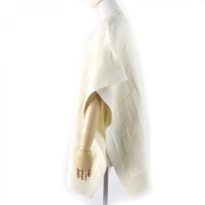 HERMES poncho wool Ivory 34 | AlmaBagz