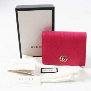 GUCCI Bifold Wallet 456126 leather pink | AlmaBagz