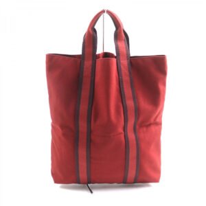 HERMES Tote Bag cotton Bordeaux Fool Toe Kabas | AlmaBagz