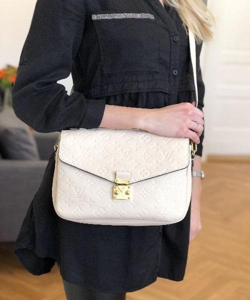 Louis Vuitton Pochette Metis Monogram Empreinte Leather Creme | AlmaBagz - Image 5
