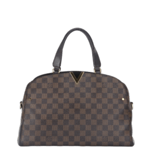LOUIS VUITTON KENSINGTON BOWLING BAG (N41505) MM DAMIER EBENE GOLD HARDWARE WITH DUST COVER AND BOX | AlmaBagz