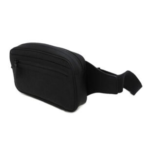 GUCCI Sling bag 771422 AAC4F 1000 Rubber effect leather x cotton linen black Current waist pouch, in good condition GG logo embossed GG rubber effect belt bag unisex(Unisex) Used | AlmaBagz