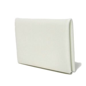 HERMES Card Case Evercolor Nata White Ivory Snap Button Bifold Wallet Business Card Holder Pass Case Good Condition Calvi unisex(Unisex) Used | AlmaBagz