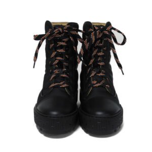 HERMES boots Quilted parachute fabric x Calfskin x rubber sole black crew de cell Fresh Short 36 | AlmaBagz