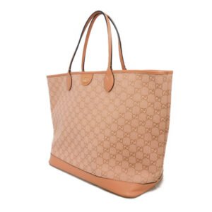 GUCCI Tote Bag 741424 FACC5 5748 GG canvas x calf leather pink Double G WG Shoulder Bag GG canvas GG Ophidia Large Tote Women Used | AlmaBagz